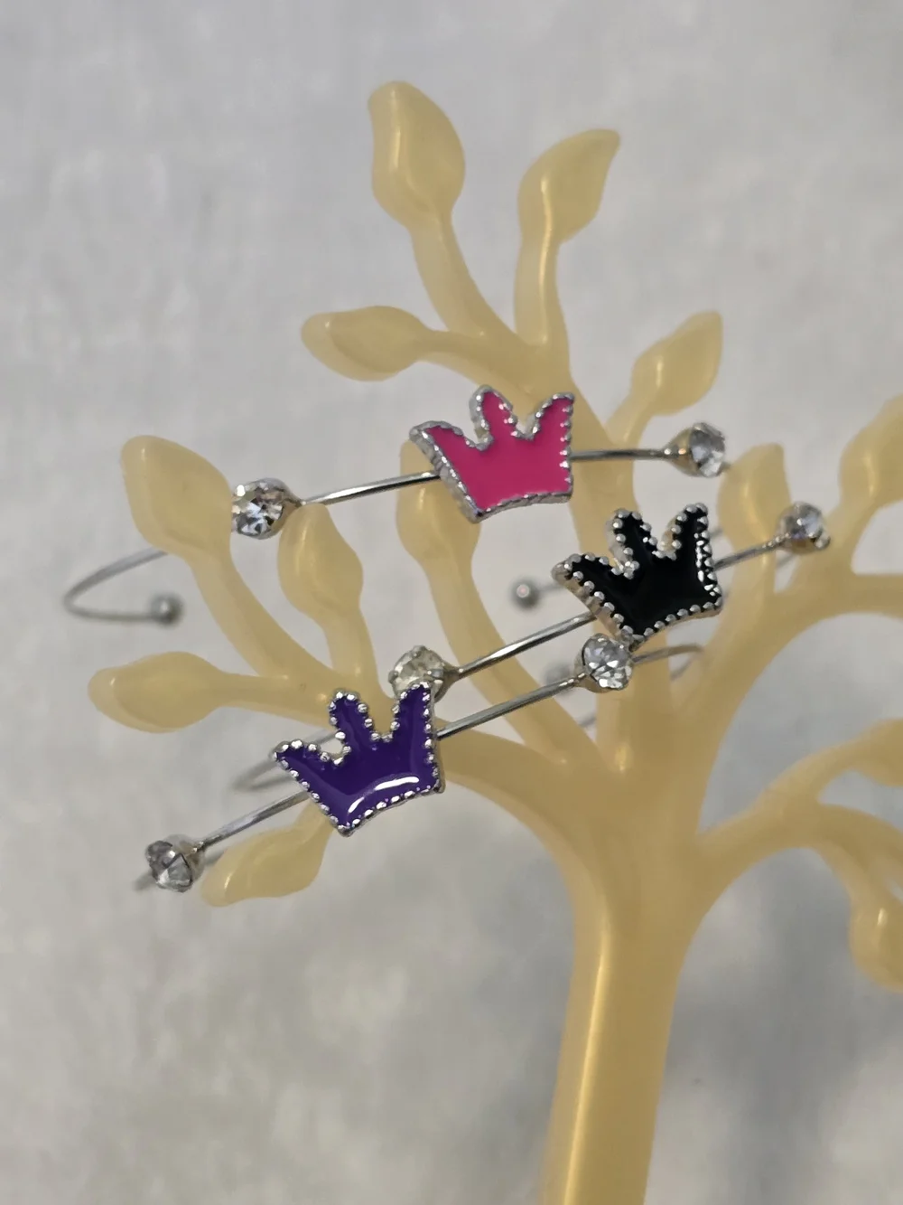 Paparazzi Kids Crown Bangle Bracelets Buy 1 or Buy All 3 (Pink, Black, Purple)